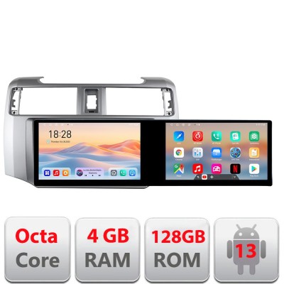 Navigatie Toyota 4runner 2009-2019 Edotec 2 ecrane 8 core 4+128 21.6 inch Incell android Wifi 5Ghz gps internet KIT-4runner CarStore Technology foto