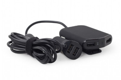 ALIMENTATOR auto GEMBIRD, 4 x USB, pt. bricheta auto 2 x USB, pt. bancheta din foto