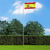 Steag Spania și st&acirc;lp din aluminiu, 6,2 m, vidaXL