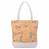 Geanta shopper din panza si pluta cu pisici