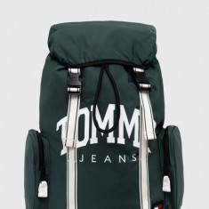 Tommy Jeans rucsac bărbați, culoarea verde, mare, cu imprimeu AM0AM12130