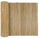 Gard Decorativ Mercaton, din Bambus Natural, Tip Paravan, pentru Delimitare Spatii Exterioare, 5 x 1 m, Maro