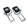 Set 2 Adaptoare Centura Siguranta Auto MRG M1089 Piele Chrome Mercedes, Negru Argintiu, Gravide/Copii
