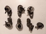 Lot 6 buc cleme suport lumanare pentru brad Craciun, vechi, vintage anii 50-60, 5x4cm, marcati REFORM C.R.G.M