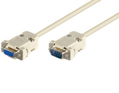 Cablu OEM DSUB 9MF/2,0-BU serial RS232 D-SUB 9 pini tata la D-SUB 9 pini mama 2 m foto