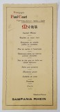 RESTAURANT PAUL COURT , DIJON , BOURGOGNE , MENIUL REVELIONULUI 1930 - 1931