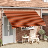 vidaXL Copertină retractabilă manual, portocaliu și maro, 350 cm 145839