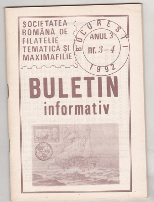 bnk fil Soc. romana de filatelie tematica si maximafilie - buletine info 1992 foto