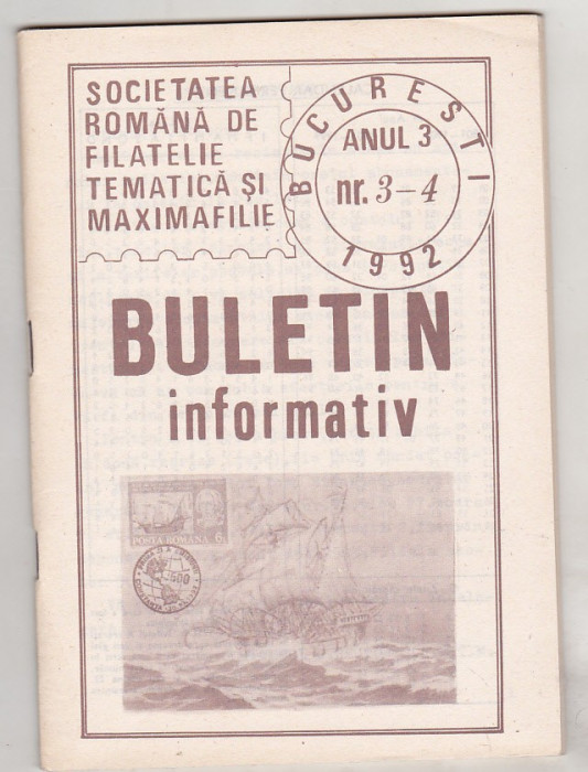 bnk fil Soc. romana de filatelie tematica si maximafilie - buletine info 1992