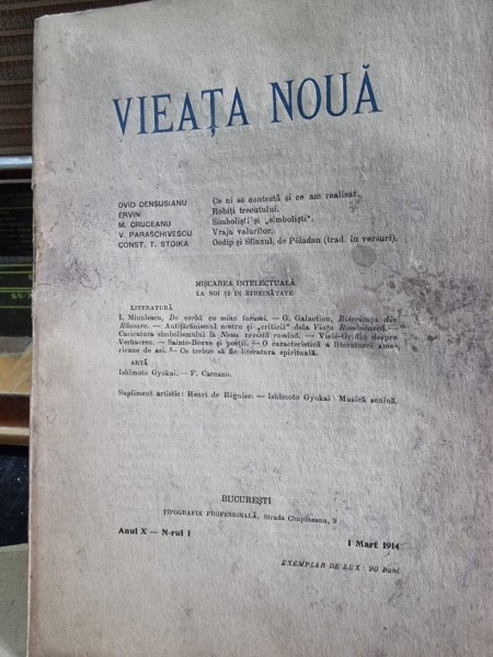 Revista Vieata Noua Nr. 1 Martie 1914