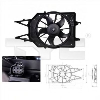 Ventilator, radiator FORD FOCUS (DAW, DBW) (1998 - 2007) TYC 810-0015 foto