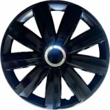 Set capace roti auto Cridem Drift RC 14 inch, negru/crom, 4 bucati