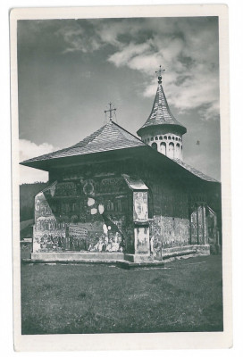 4497 - VORONET Monastery, Romania - old postcard, real PHOTO - unused foto