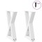 vidaXL Picioare pentru măsuță de cafea, 2 buc., alb, 28x (42-43,3) cm, oțel