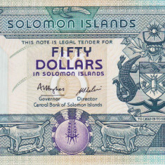 Bancnota Insulele Solomon 50 Dolari (1986) - P17 UNC ( serie B/1 , numar mic )