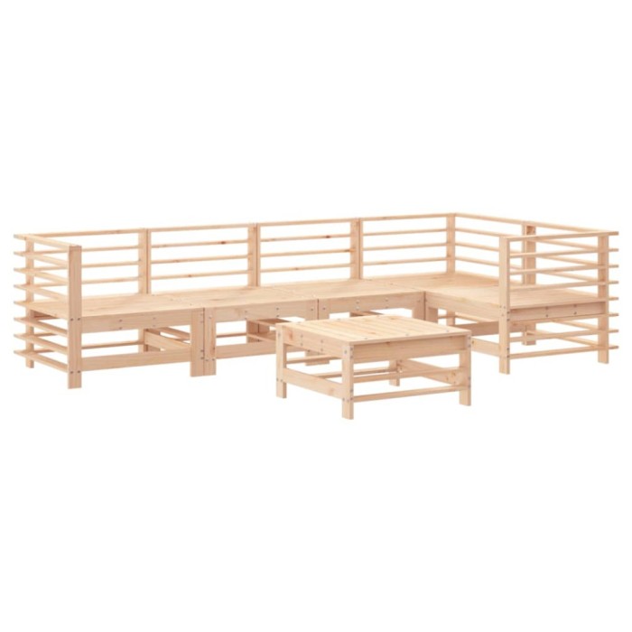 Set mobilier relexare de gradina, 6 piese, lemn masiv de pin