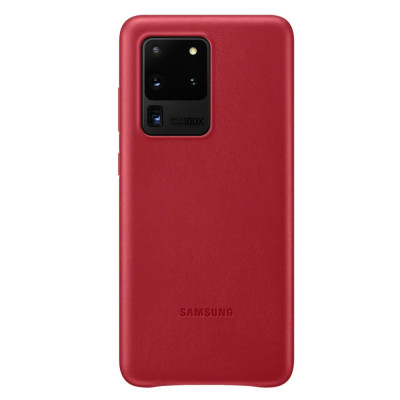 Husa Cover Leather Samsung pentru Samsung Galaxy S20 Ultra Rosu foto