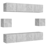 Cumpara ieftin Set de dulapuri TV, 6 piese, gri beton, lemn prelucrat