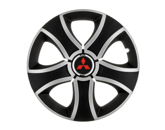 Set 4 capace roti Bis Gri-Negru R14 pentru gama auto Mitsubishi