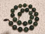 COLIER vintage cu AGATE VERDE elegant MASIV stare IMPECABILA de efect SPLENDID