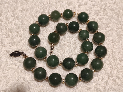 COLIER vintage cu AGATE VERDE elegant MASIV stare IMPECABILA de efect SPLENDID foto