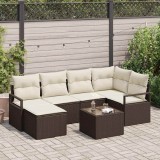 Cumpara ieftin Set de canapele pentru grădină 7 pcs Maro Rattan poli