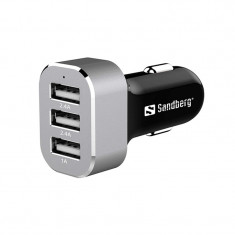 Incarcator auto Sandberg, 3 x USB, 5800 mA, Argintiu foto