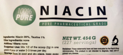 Niacina - vitamina B3 - FLUSH - pachet 454 grame foto