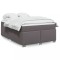 vidaXL Pat box spring cu saltea, gri, 140x190 cm, piele ecologică 3285211