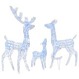 Decoratiune de Craciun familie reni 300 LED-uri albastru acril