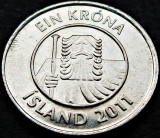 Cumpara ieftin Moneda 1 KRONA / COROANA - ISLANDA, anul 2011 *cod 2127, Europa