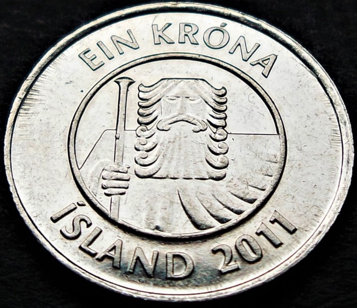 Moneda 1 KRONA / COROANA - ISLANDA, anul 2011 *cod 2127