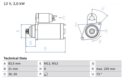 BOSCH 0 986 021 630 starter foto