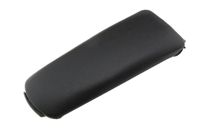 Capac cotiera cu buton Audi A4 B6, B7 2000-2008, Negru, Material:Piele Eco, Versiunea Cu Balamale Groase-1.6cm, NTY EZC-AU-004