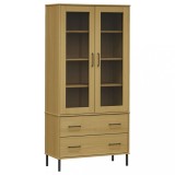 Cumpara ieftin Biblioteca cu picioare metalice OSLO, maro, 85x35x172,5 cm lemn