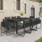vidaXL Set mobilier de masă, 9 piese, negru, ratan PVC 3060105