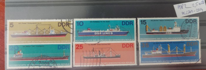 TS21 - Timbre serie DDR 1982 Mi 2709-14 Vapoare