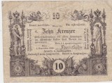 Austria 10 Kreuzer 1860 F - Bancnotă istorică