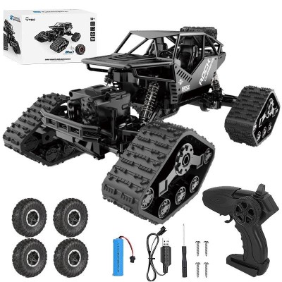 Masina 4x4 cu telecomanda, 2in1 roti si senile se pot inlocui, incarcare USB, acumulator inclus, 27x18x14cm foto
