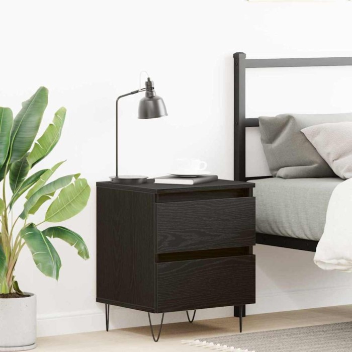 vidaXL Dulap de noapte Stejar negru 40 x 35 x 50 cm Lemn compozit 863486