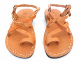 Sandale Piele Naturala Deget Camel