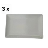 Set 3 platouri dreptunghiulare, 20&times;13 cm, Crem