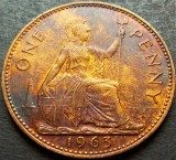 Cumpara ieftin Moneda 1 PENNY - MAREA BRITANIE / ANGLIA, anul 1963 * cod 1910 - patina curcubeu, Europa