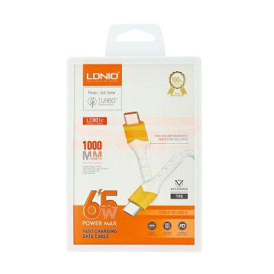Cablu date Type-C - Type-C LDNIO Fast Charge PD+QC LC801c foto