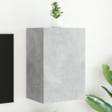 Comodă TV de perete, gri beton, 40,5x30x60 cm, lemn prelucrat