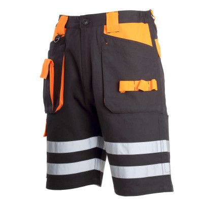 Pantalon Scurt Cu Reflectorizant Negru-Portocaliu - 2Xl foto