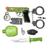 Set Luptă Jeda, 8 Piese, Multicolor, Cătușe și Arme cu Baterie