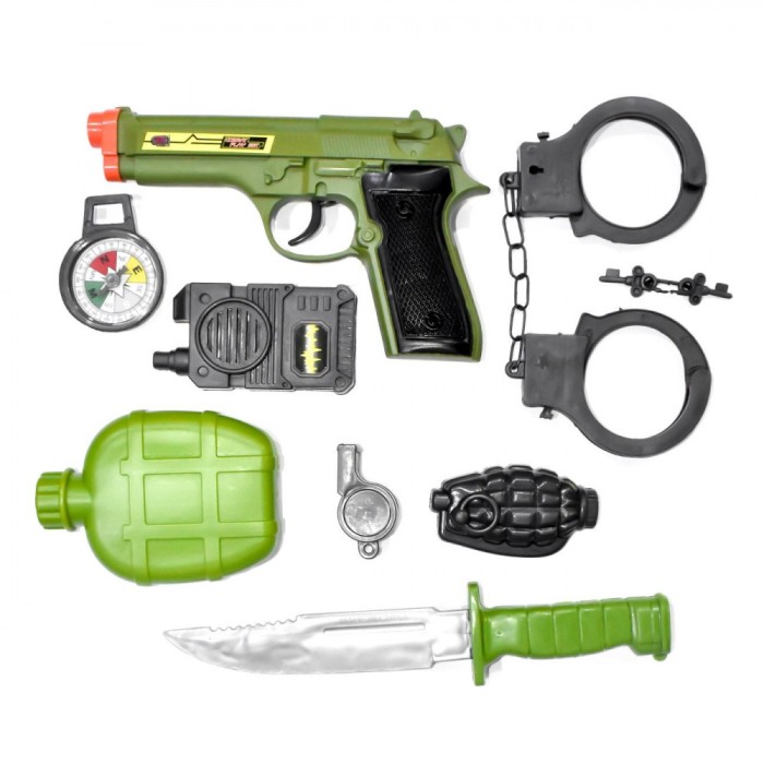 Set Luptă Jeda, 8 Piese, Multicolor, Cătușe și Arme cu Baterie