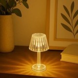 Mini Veioză Transparentă cu LED, &Oslash;6.5x12cm, Baterii Incluse, CMCLASS