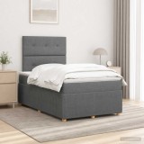Cumpara ieftin Pat cu arcuri LED si saltea Gri inchis 120 x 200 cm Tesatura